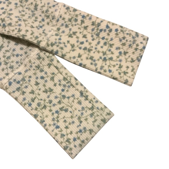 American Eagle Outfitters Floral Print Long Sleeve Waffle T-Shirt/ Size S - Picture 7 of 12